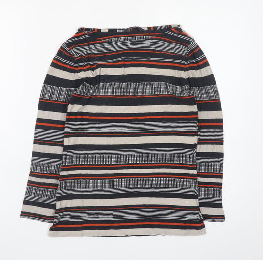 Marks and Spencer Women's Multicoloured Striped Long Sleeve T-Shirt Size 8