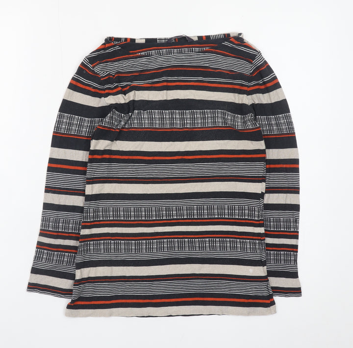 Marks and Spencer Women's Multicoloured Striped Long Sleeve T-Shirt Size 8