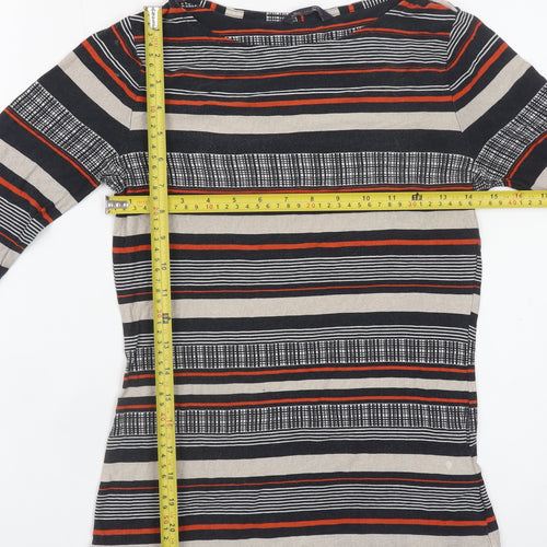 Marks and Spencer Women's Multicoloured Striped Long Sleeve T-Shirt Size 8