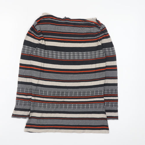 Marks and Spencer Women's Multicoloured Striped Long Sleeve T-Shirt Size 8