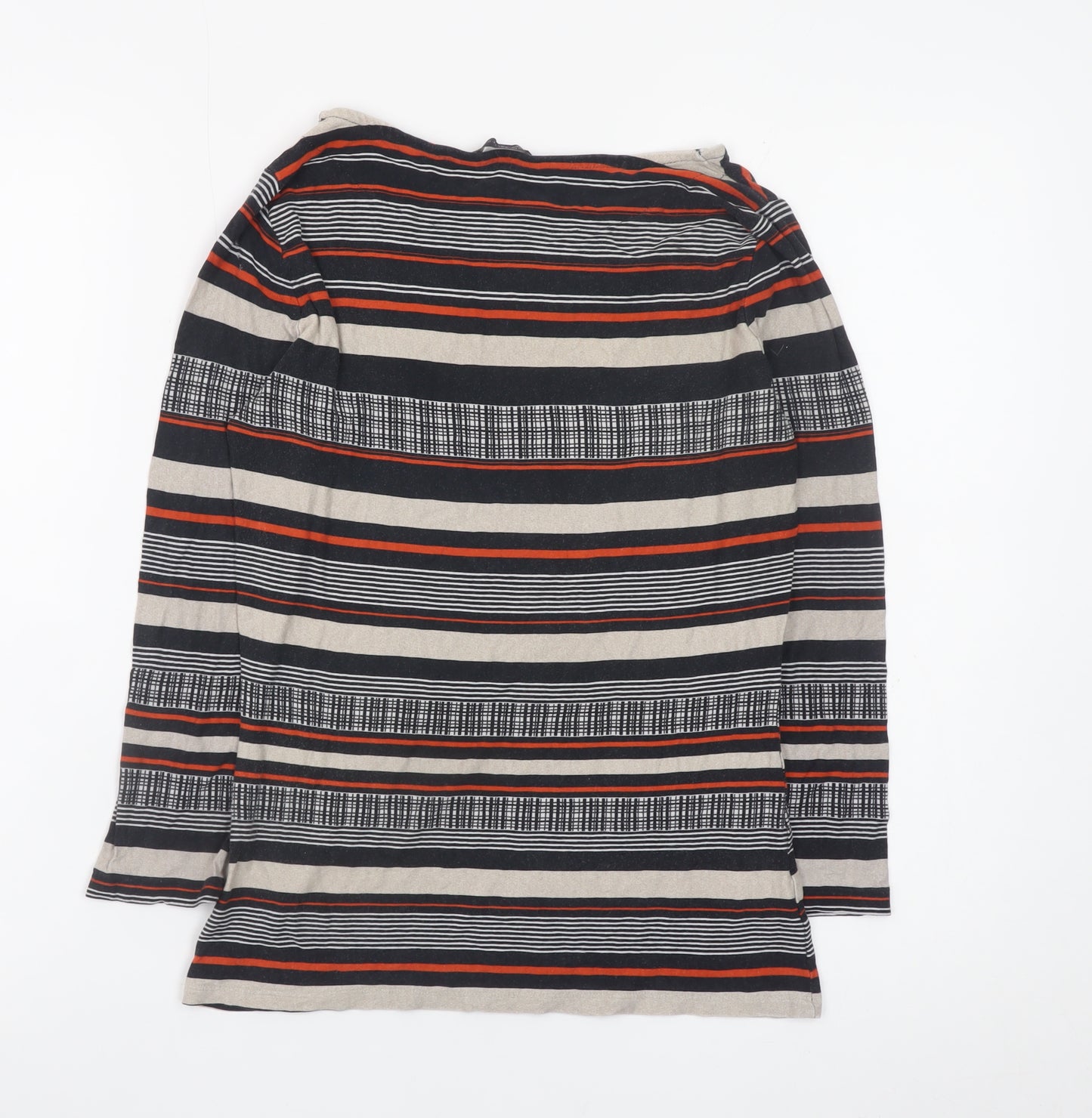 Marks and Spencer Women's Multicoloured Striped Long Sleeve T-Shirt Size 8