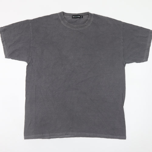 PrettyLittleThing Men Grey Graphic Rock Skull Snake T-Shirt M