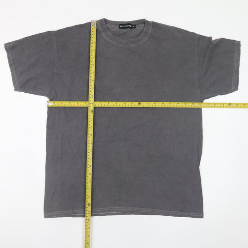 PrettyLittleThing Men Grey Graphic Rock Skull Snake T-Shirt M