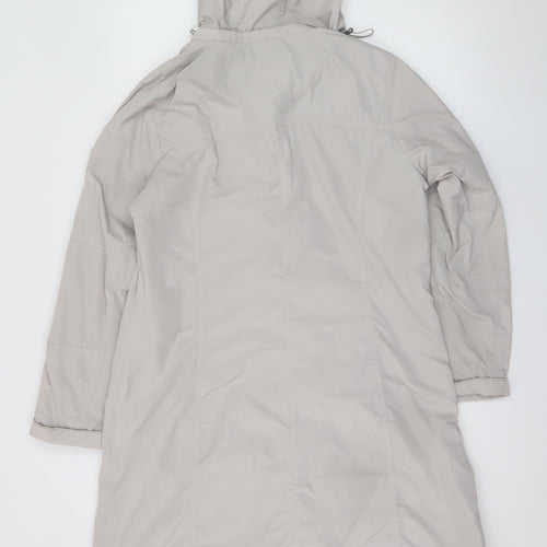 Concept K Women Beige Long Hooded Rain Coat Size 10 Regular