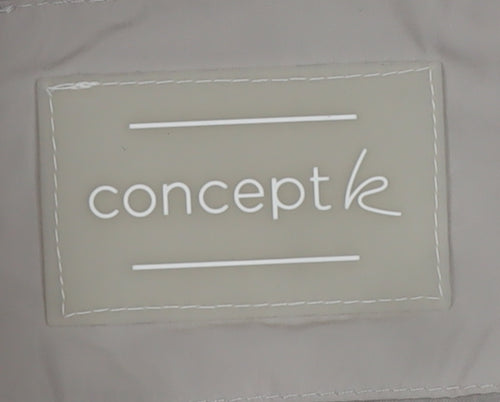 Concept K Women Beige Long Hooded Rain Coat Size 10 Regular