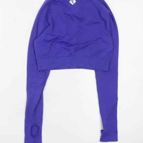Women's Best Purple Long Sleeve Cropped Gym Top Size S