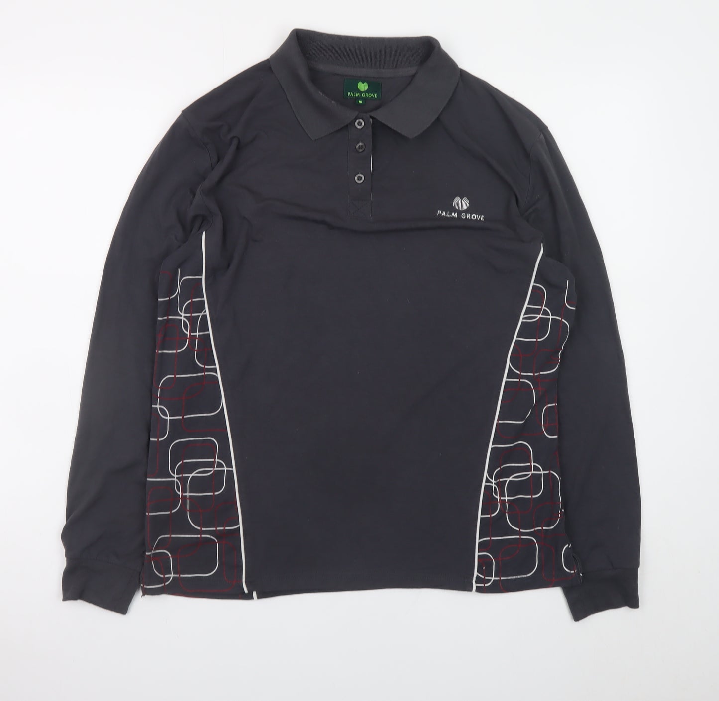 Palm Grove Men’s Black Long Sleeve Polo Shirt Size 16 Regular Fit