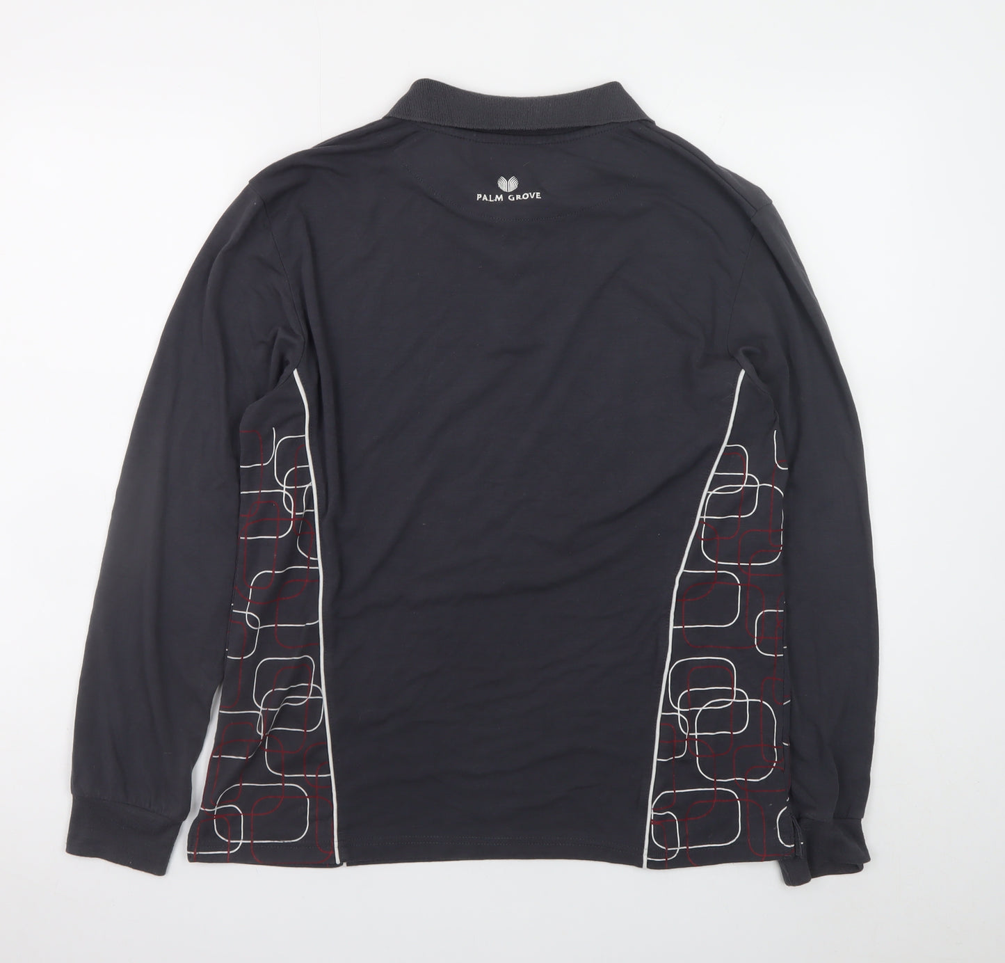 Palm Grove Men’s Black Long Sleeve Polo Shirt Size 16 Regular Fit