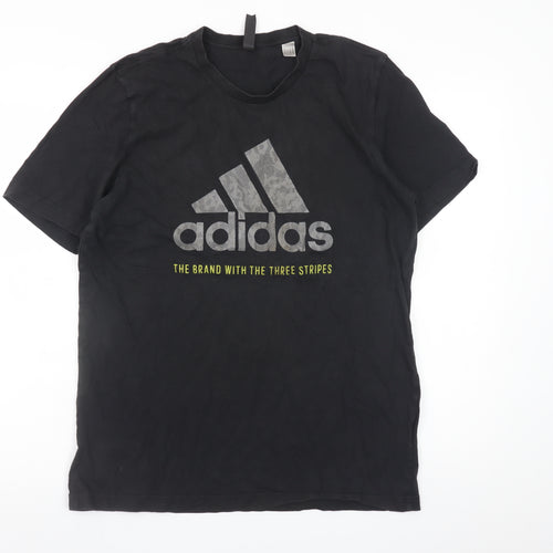 Adidas Men's Black Crew Neck Short Sleeve T-Shirt Size M
