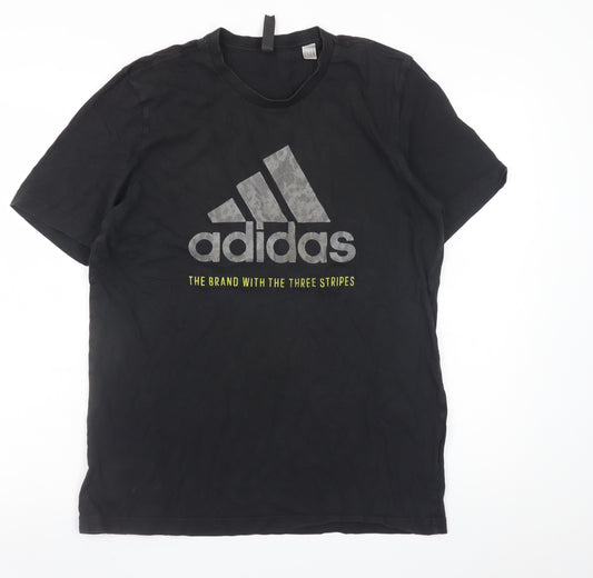 Adidas Men's Black Crew Neck Short Sleeve T-Shirt Size M
