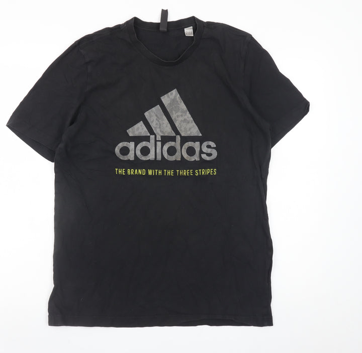 Adidas Men's Black Crew Neck Short Sleeve T-Shirt Size M