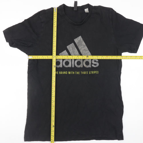 Adidas Men's Black Crew Neck Short Sleeve T-Shirt Size M