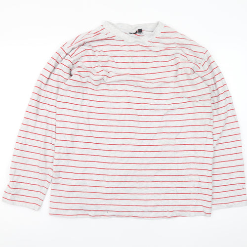 ASOS DESIGN Women’s Grey Red Striped Long Sleeve T-Shirt Size S