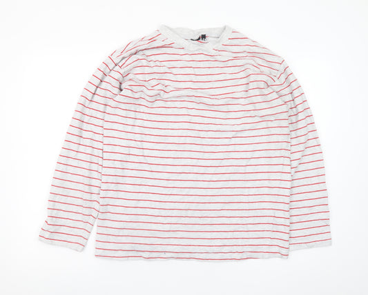 ASOS DESIGN Women’s Grey Red Striped Long Sleeve T-Shirt Size S