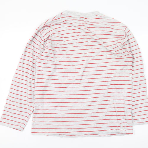ASOS DESIGN Women’s Grey Red Striped Long Sleeve T-Shirt Size S