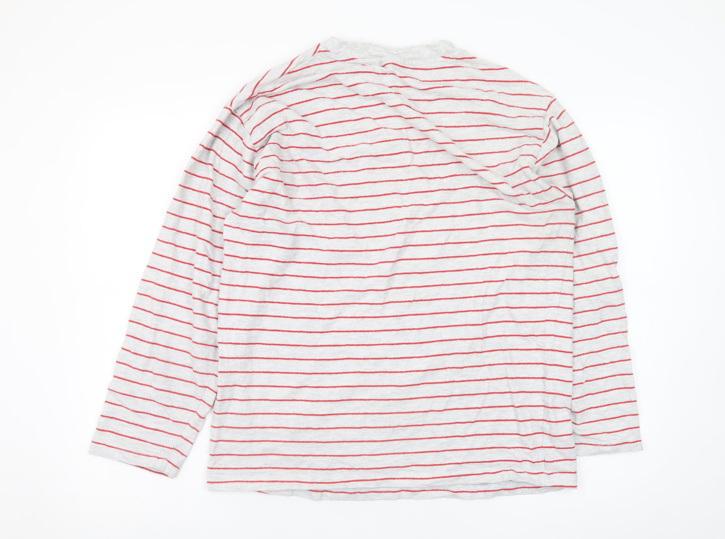 ASOS DESIGN Women’s Grey Red Striped Long Sleeve T-Shirt Size S
