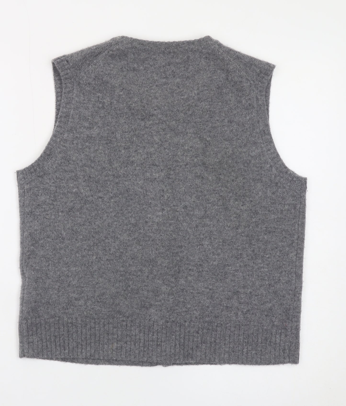 ZARA Women Grey Wool Blend Sleeveless Cardigan Vest S