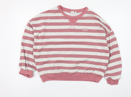 GAP Women’s Pink White Striped Crew Neck Long Sleeve Cotton Top XS