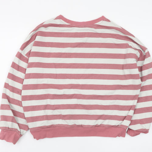 GAP Women’s Pink White Striped Crew Neck Long Sleeve Cotton Top XS