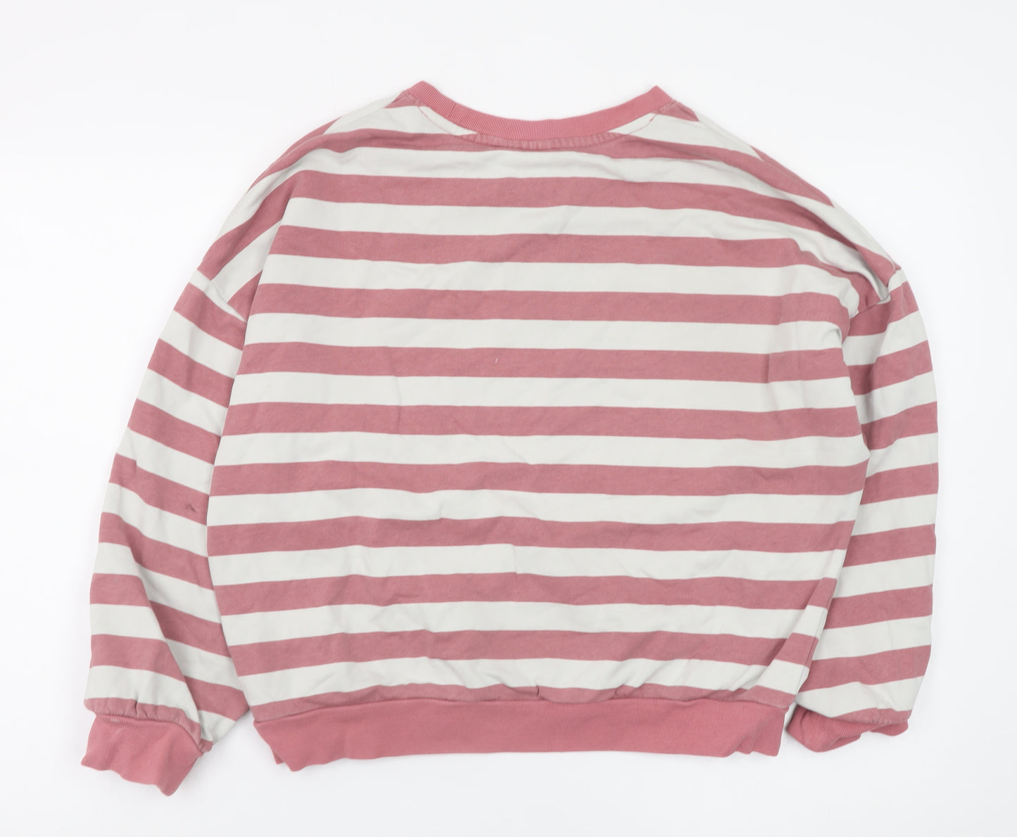 GAP Women’s Pink White Striped Crew Neck Long Sleeve Cotton Top XS