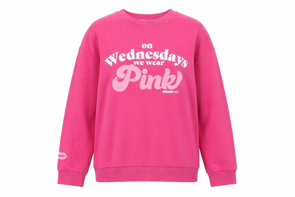 George Women Pink Mean Girls Graphic Pullover Sweatshirt Size 16-18
