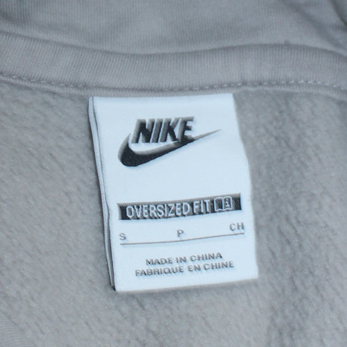 Nike Women’s Beige Oversized Pullover Hoodie Size S Zip Pocket