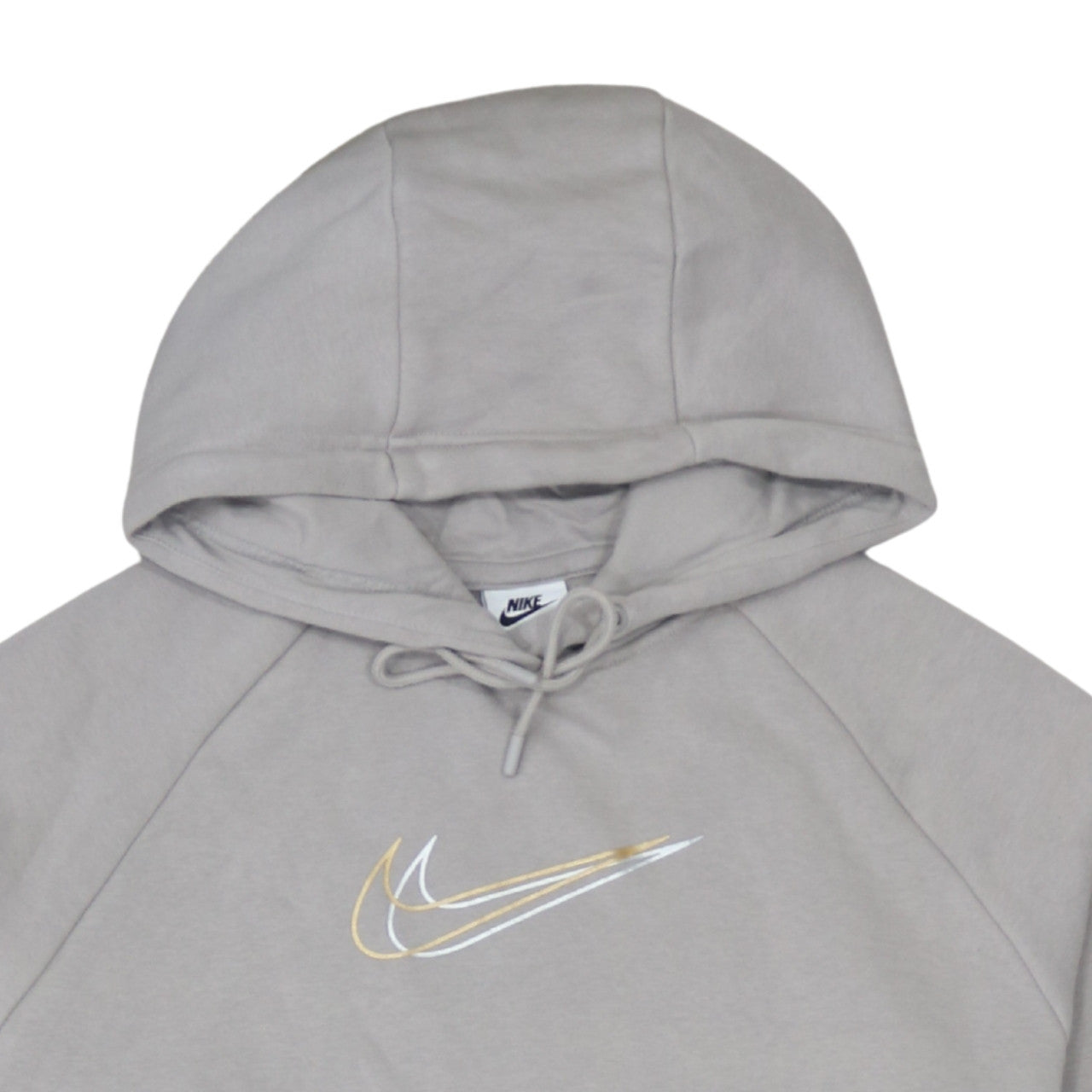 Nike Women’s Beige Oversized Pullover Hoodie Size S Zip Pocket