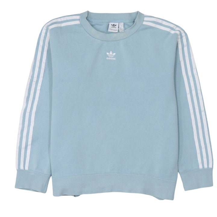 Adidas Women Blue Crew Neck Pullover Sweatshirt UK 8 Relaxed Fit
