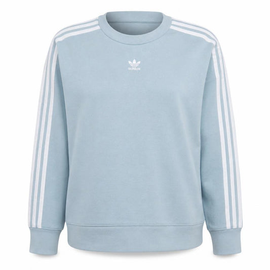 Front view of Adidas Women Blue Crew Neck Pullover Sweatshirt UK 8 Relaxed Fit