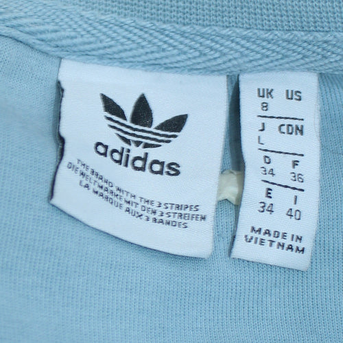 Adidas Women Blue Crew Neck Pullover Sweatshirt UK 8 Relaxed Fit