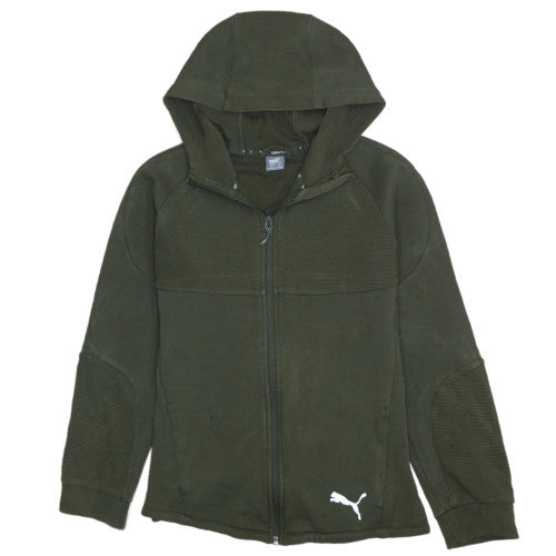 PUMA Boys Green Full Zip Hoodie Size 16 Years Cotton Blend