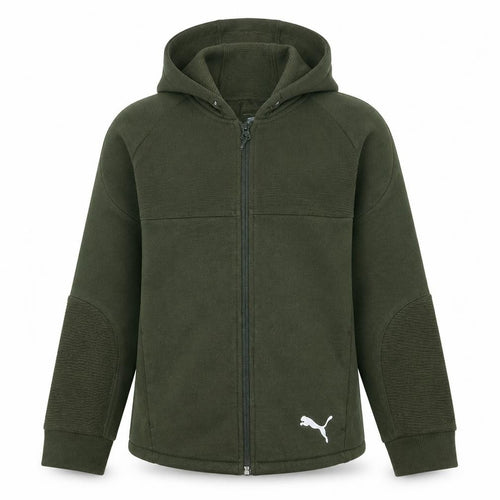 PUMA Boys Green Full Zip Hoodie Size 16 Years Cotton Blend