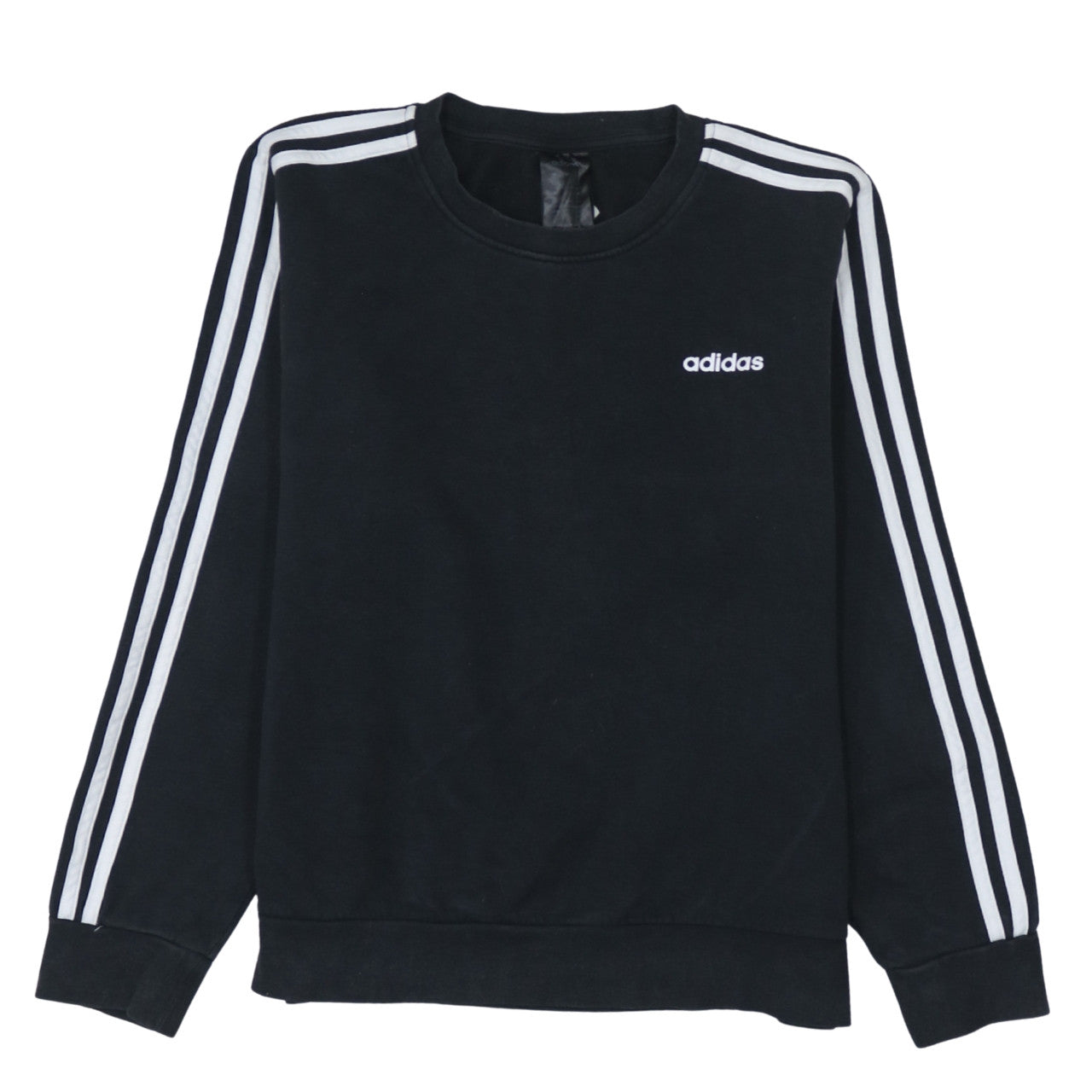 Adidas Women Black Crew Neck Long Sleeve Pullover Sweatshirt L