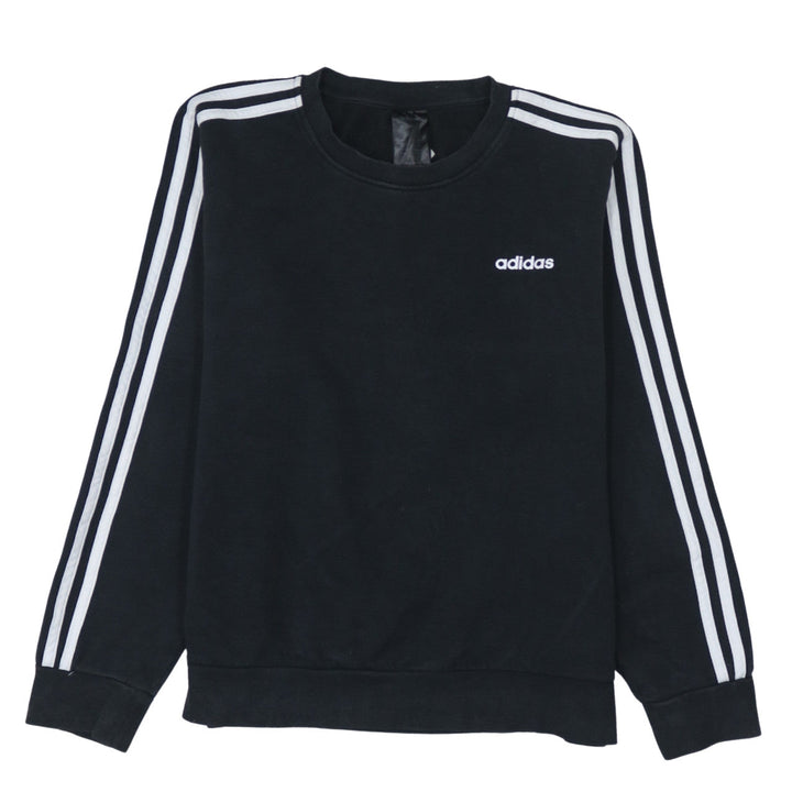 Adidas Women Black Crew Neck Long Sleeve Pullover Sweatshirt L