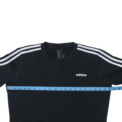 Adidas Women Black Crew Neck Long Sleeve Pullover Sweatshirt L