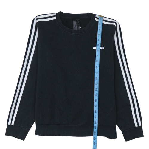 Adidas Women Black Crew Neck Long Sleeve Pullover Sweatshirt L