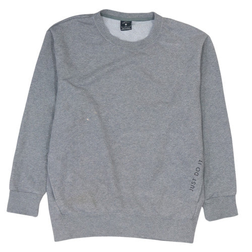 Nike Men's Grey Dri-FIT Pullover Sweatshirt M Sportswear