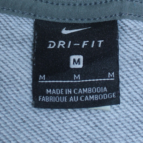 Nike Men's Grey Dri-FIT Pullover Sweatshirt M Sportswear