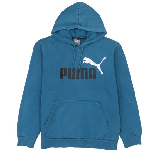 Puma Men's Blue Pullover Hoodie Small Fleece Graphic Sportswear