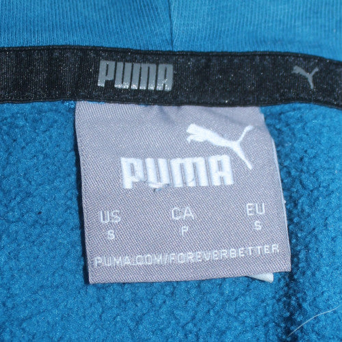 Puma Men's Blue Pullover Hoodie Small Fleece Graphic Sportswear