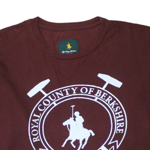 Royal County of Berkshire Polo Club Men's Maroon Long Sleeve T-Shirt Size L
