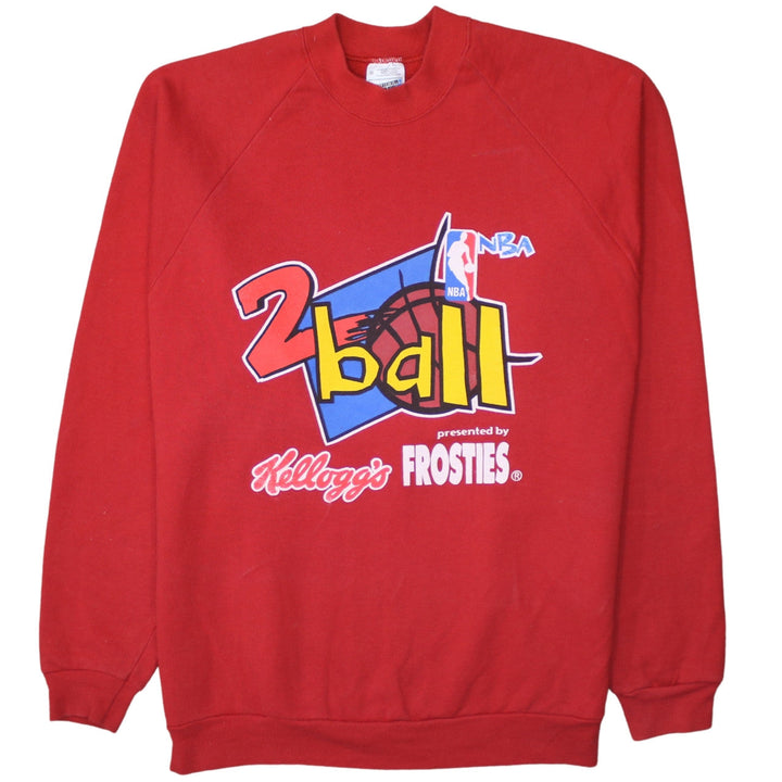 Fruit of the Loom Men's Red NBA 2Ball Sweatshirt XL Retro 90s Pullover