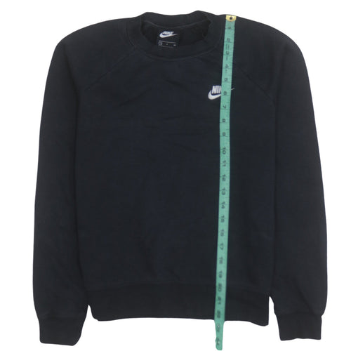 Nike Women Black Small Pullover Sweatshirt Crew Neck Cotton Blend