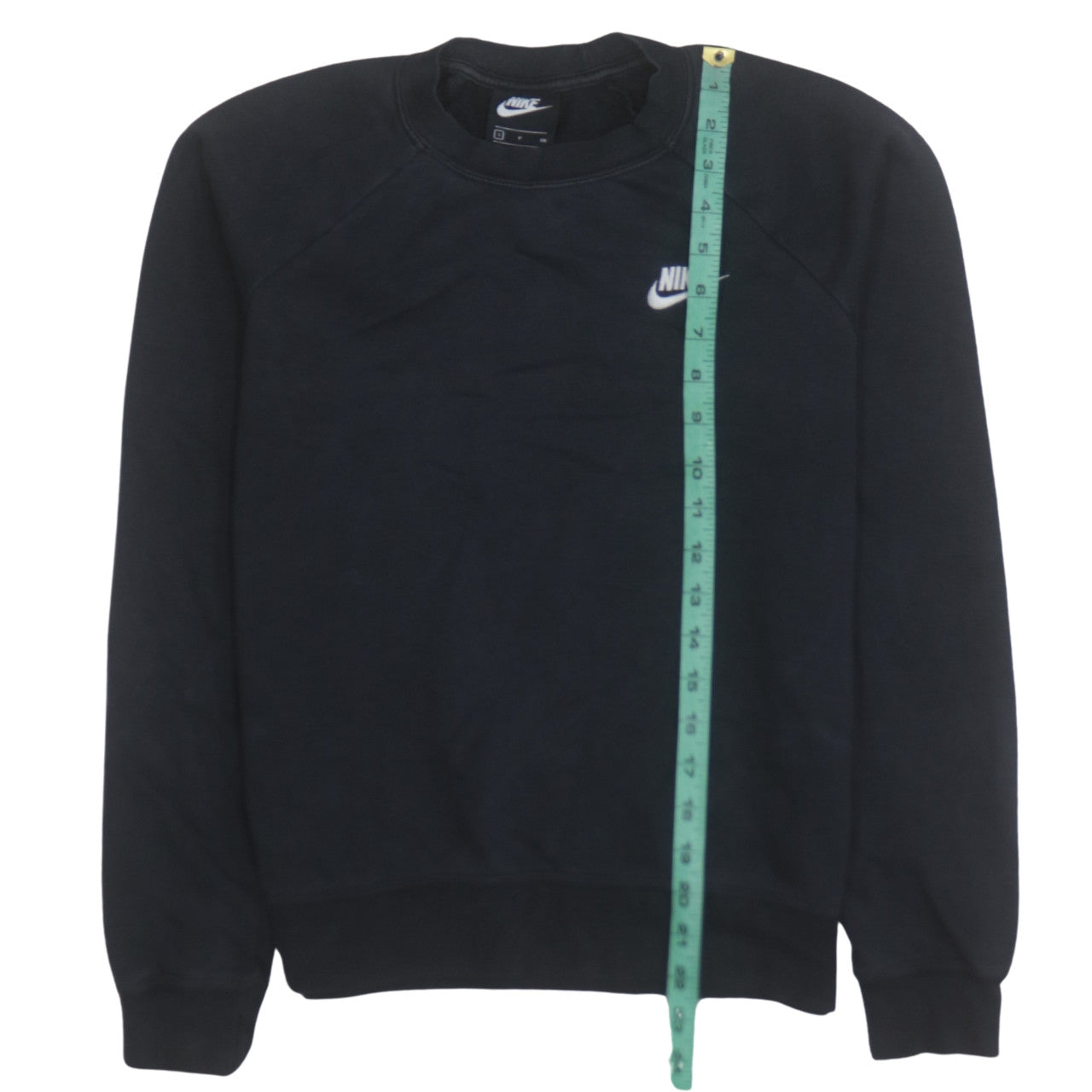 Nike Women Black Small Pullover Sweatshirt Crew Neck Cotton Blend