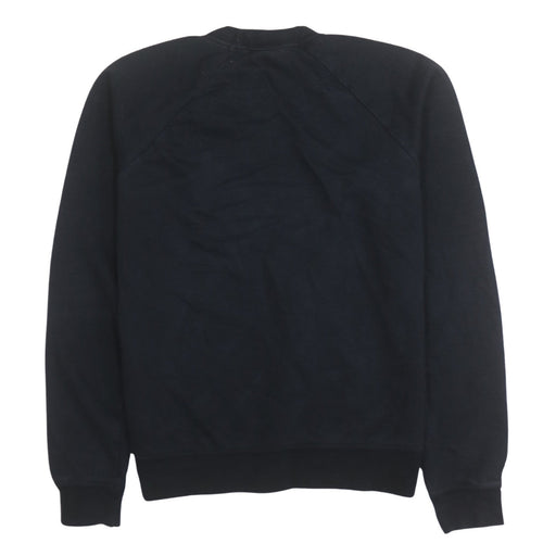 Nike Women Black Small Pullover Sweatshirt Crew Neck Cotton Blend