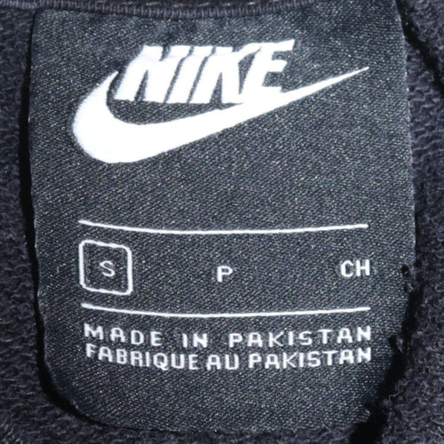 Nike Women Black Small Pullover Sweatshirt Crew Neck Cotton Blend