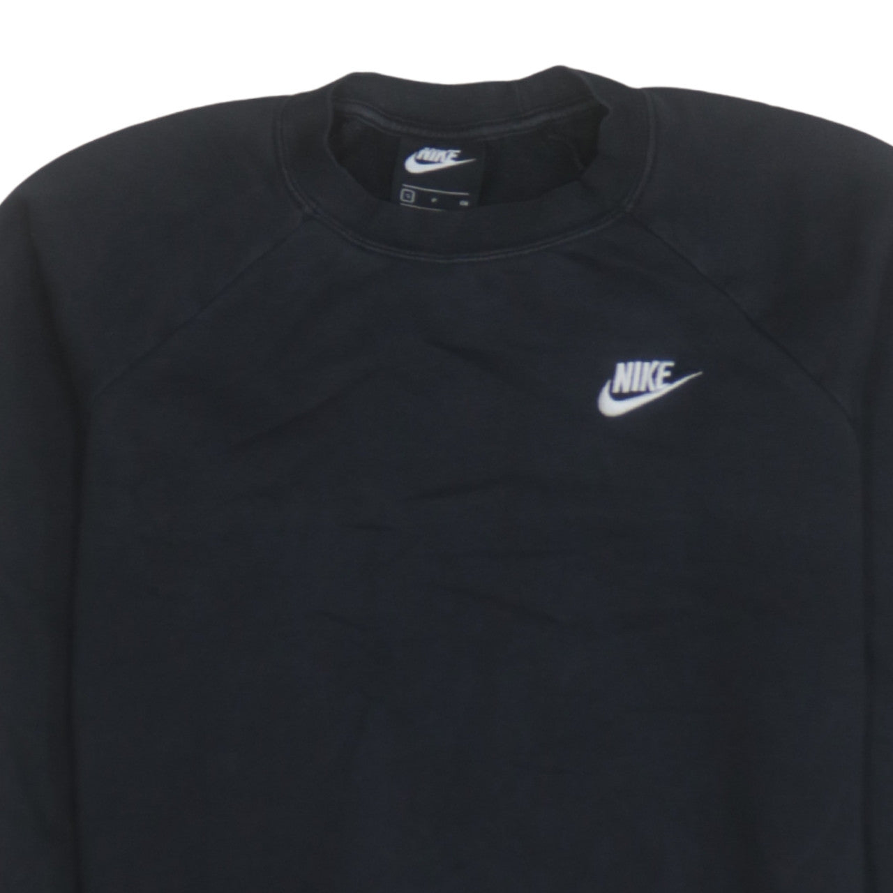 Nike Women Black Small Pullover Sweatshirt Crew Neck Cotton Blend