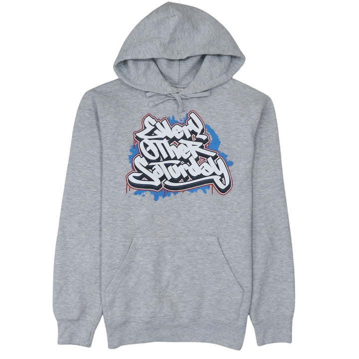 Russell Men’s Grey Pullover Hoodie M Graphic Urban Style