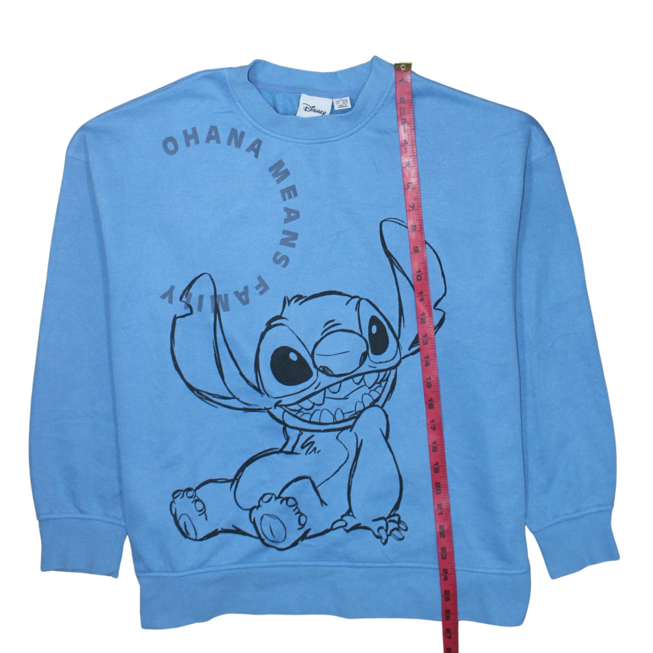 Disney Women Blue Stitch Sweatshirt XL Pullover Crew Neck Casual