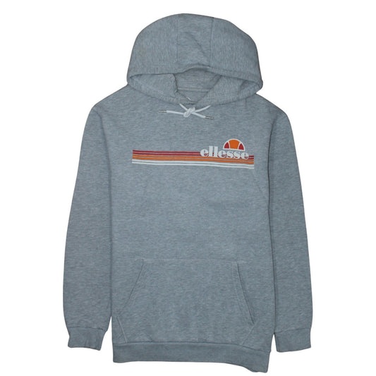 Ellesse Men's Grey Pullover Hoodie Small Retro Logo Sweatshirt